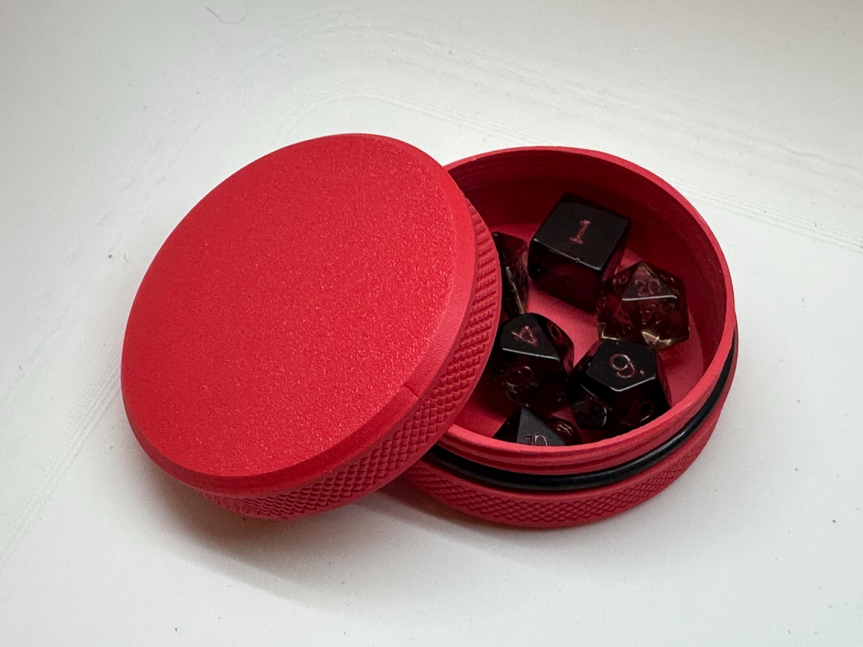 Dice Tin 3-Pack: Pocket-Sized Dice Container with O-Ring Seal