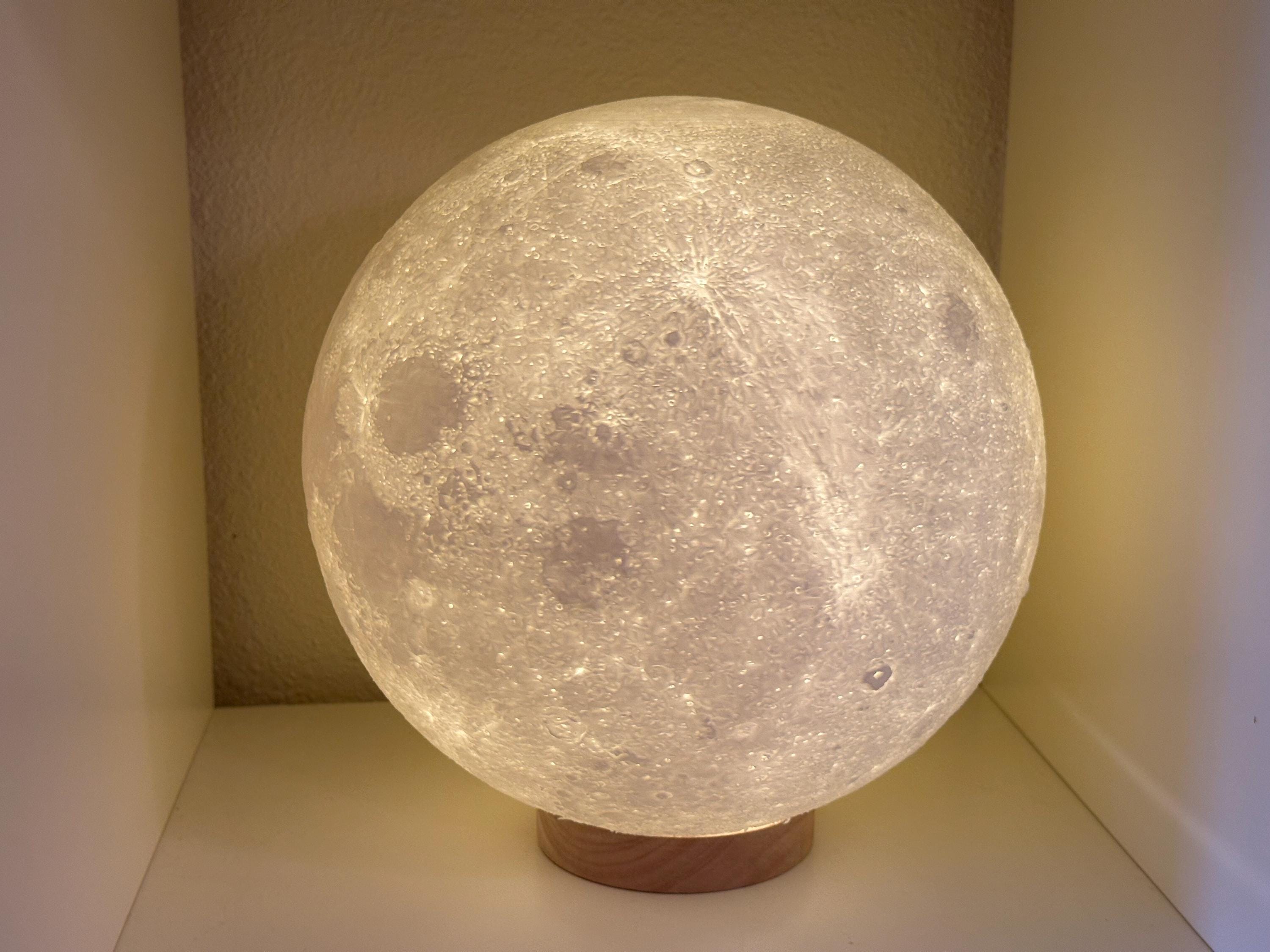 Giant Moon Lamp - NASA Data - Textured - Lunar Lithophane