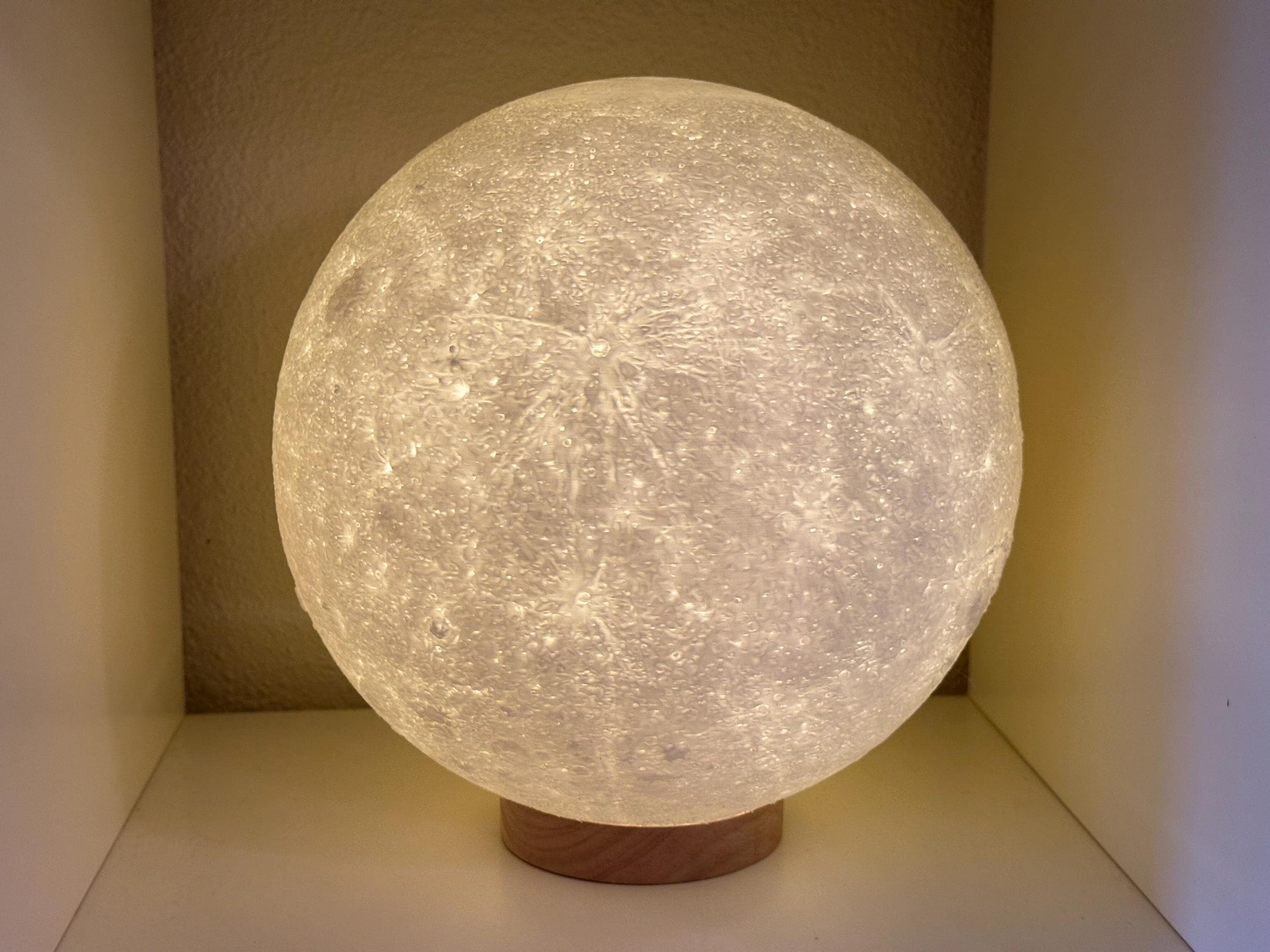 Giant Moon Lamp - NASA Data - Textured - Lunar Lithophane
