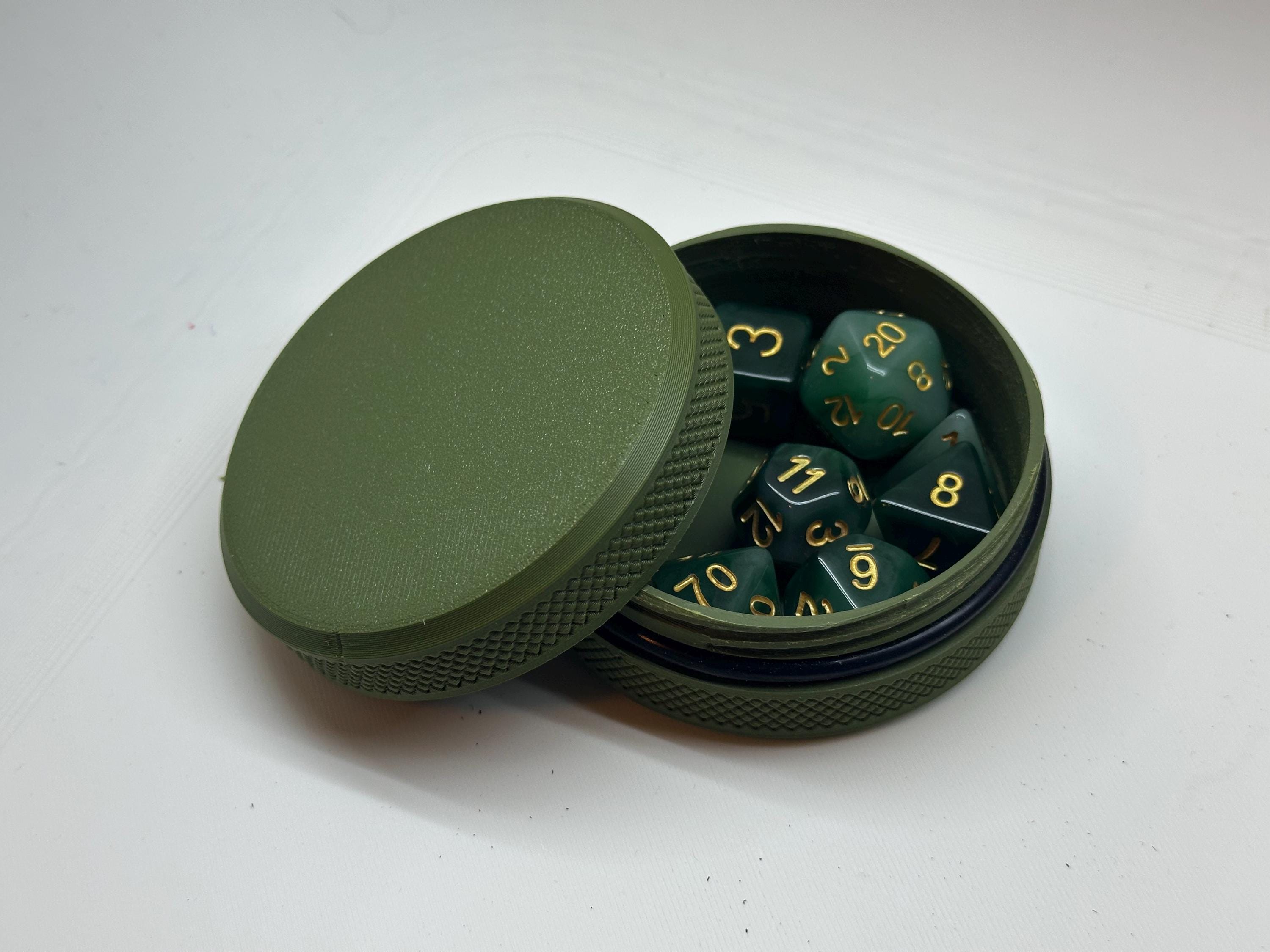 Dice Tin 3-Pack: Pocket-Sized Dice Container with O-Ring Seal