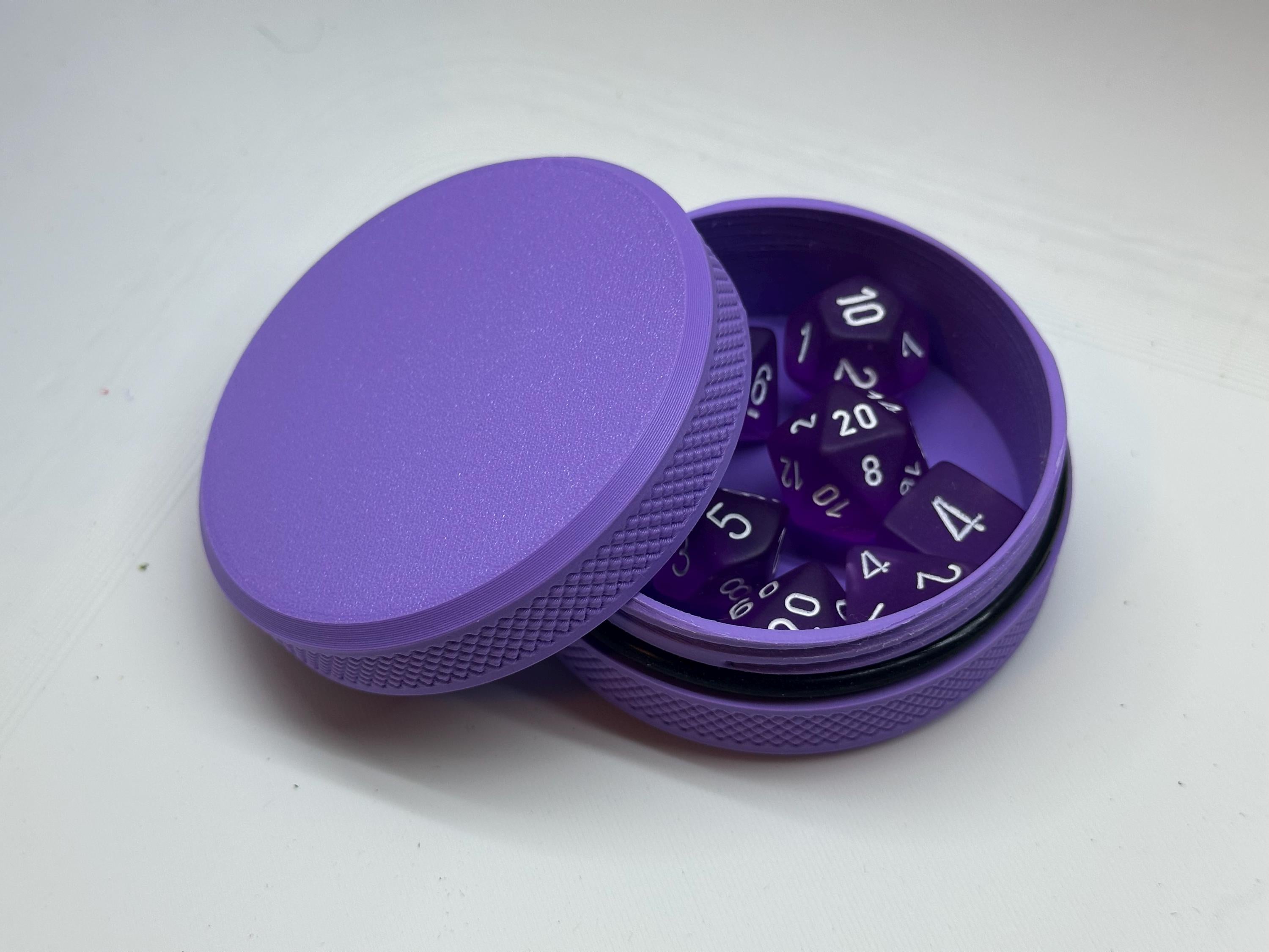Dice Tin 3-Pack: Pocket-Sized Dice Container with O-Ring Seal