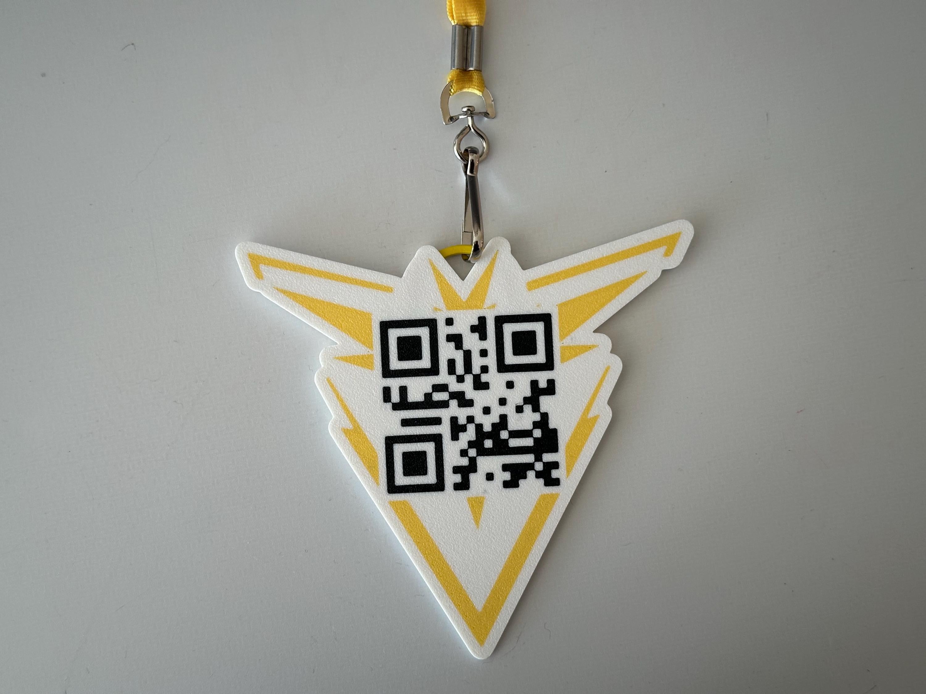 Pokémon GO Trainer Code Badge and Team Lanyard - Custom 3D Printed QR Badge & Team-Themed Lanyard - Necklace - Pokemon - Keychain - Friend