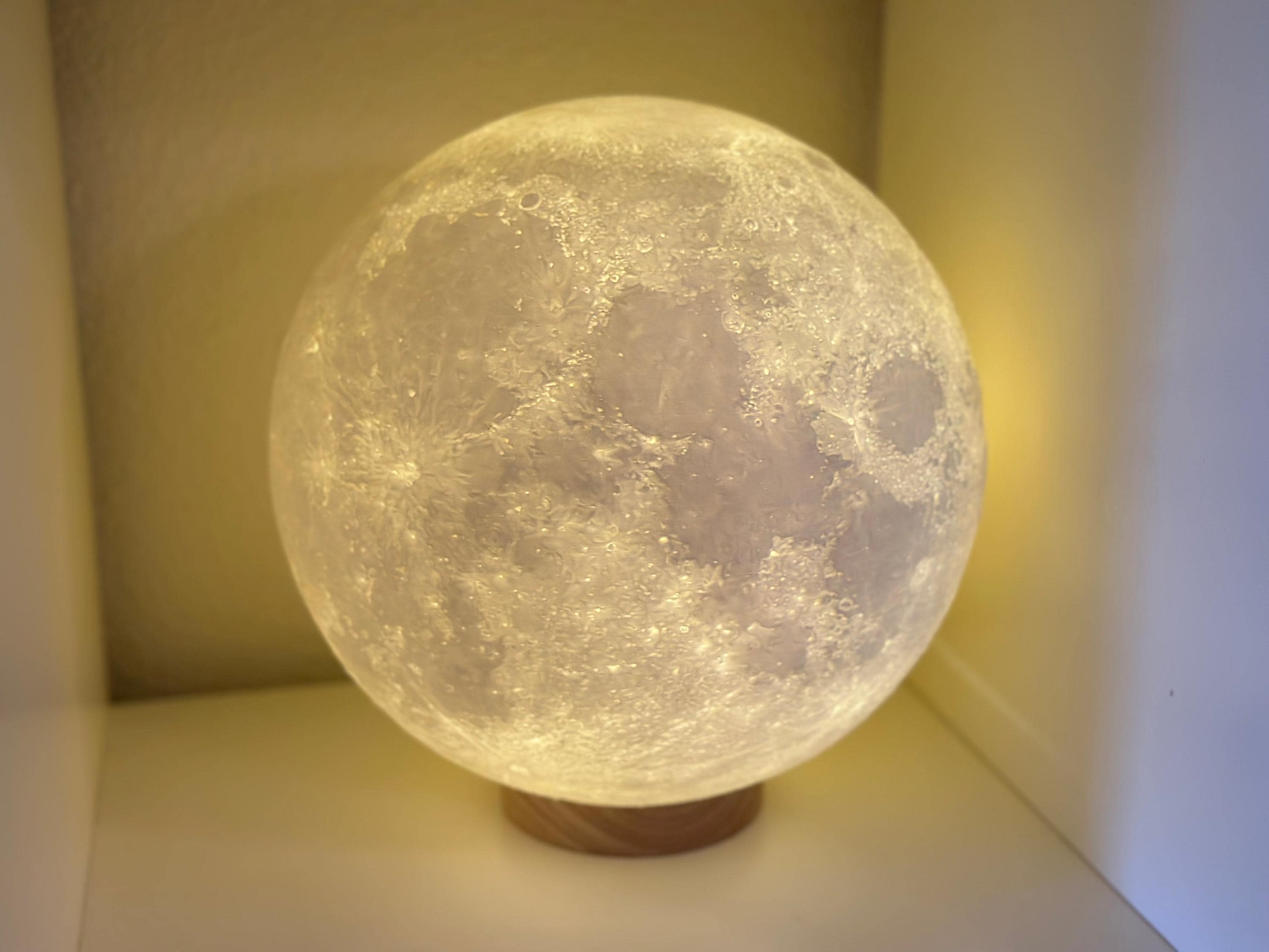 Giant Moon Lamp - NASA Data - Textured - Lunar Lithophane