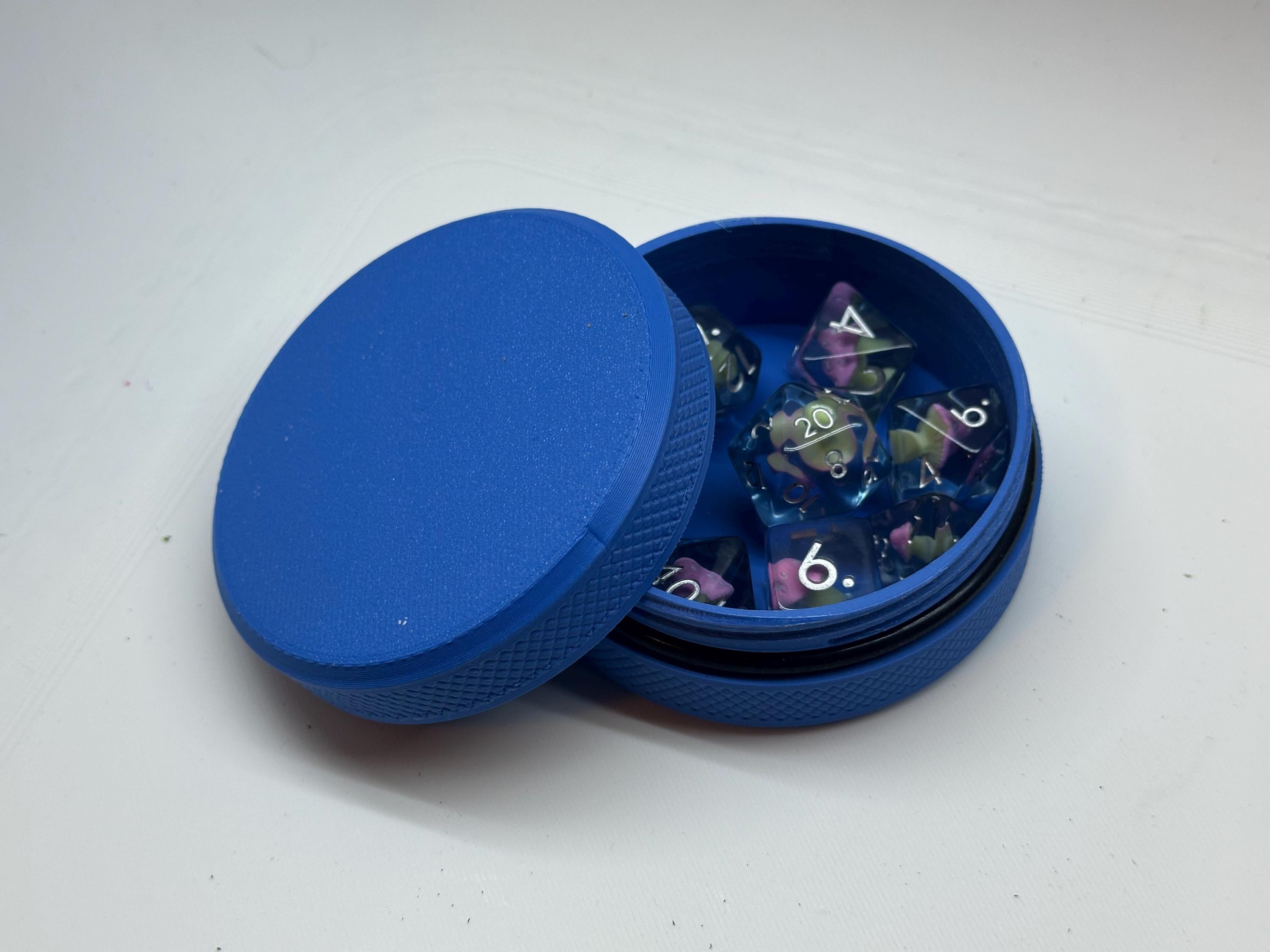 Dice Tin 3-Pack: Pocket-Sized Dice Container with O-Ring Seal