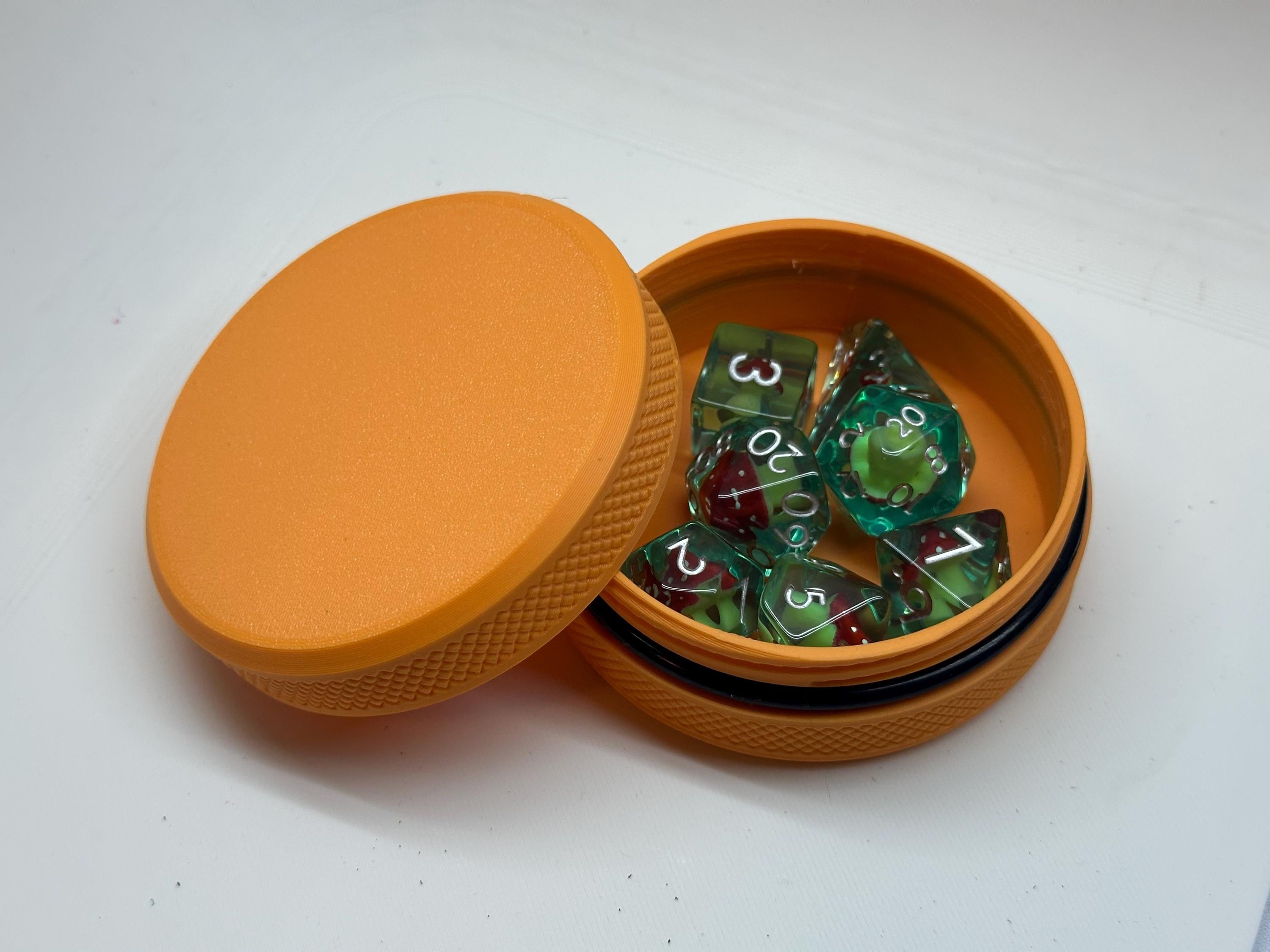 Dice Tin 3-Pack: Pocket-Sized Dice Container with O-Ring Seal