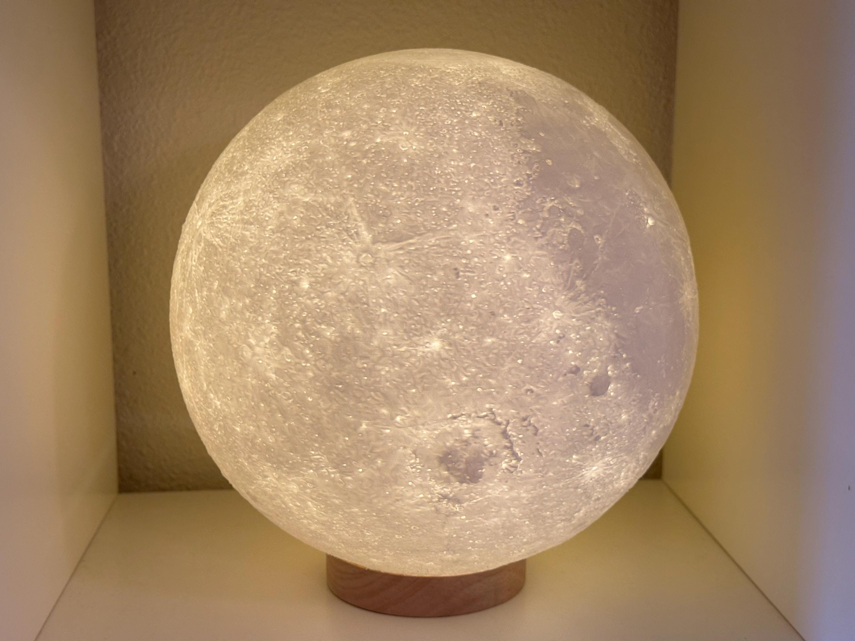 Giant Moon Lamp - NASA Data - Textured - Lunar Lithophane